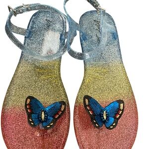 Colorful Butterfly Embellished Sandals